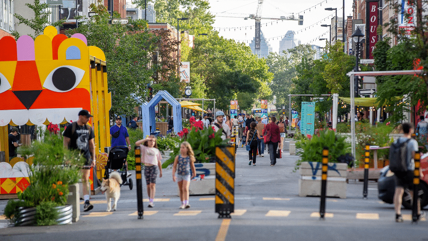 calles comerciales en las promenades de montreal