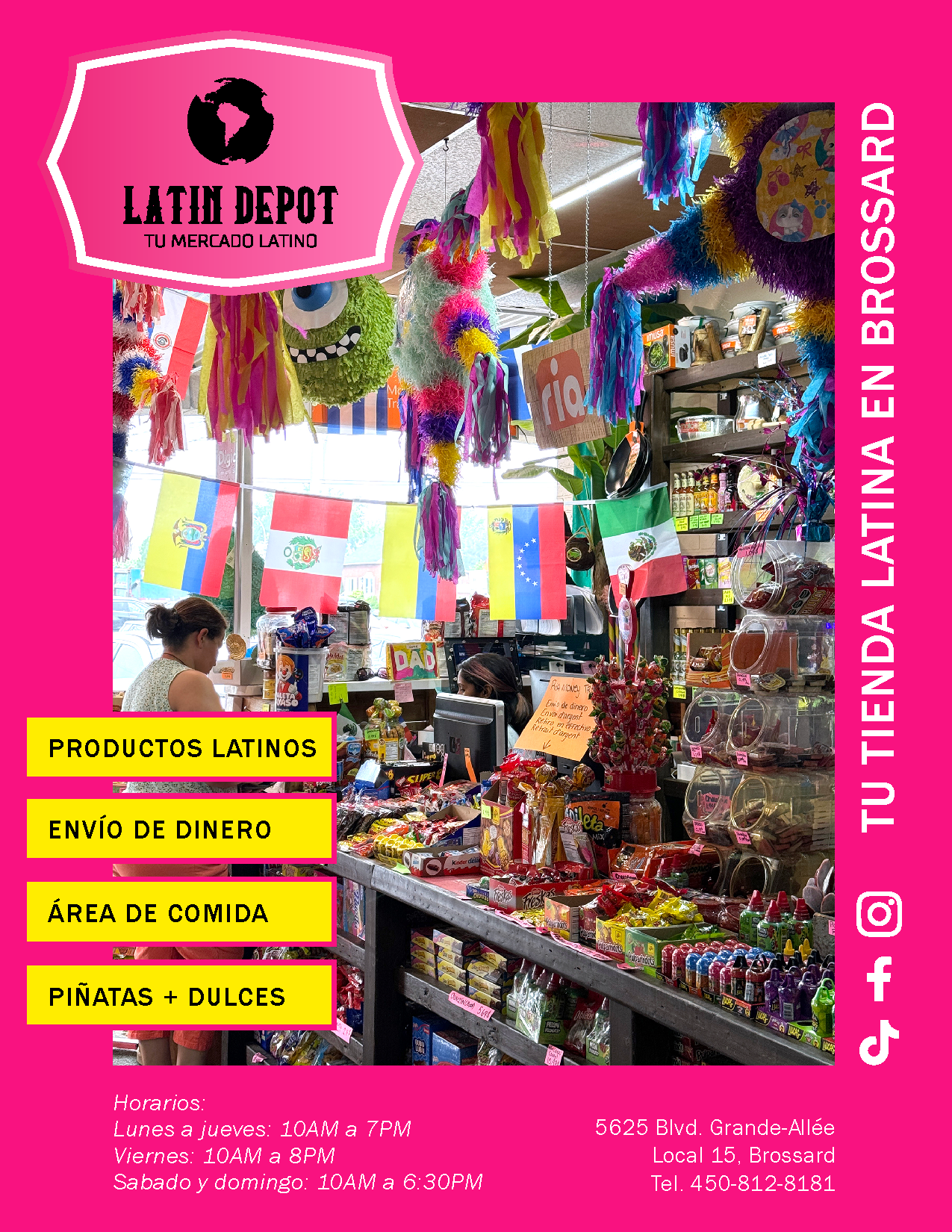 tienda latina en brossard, montreal, productos latinos y envio de dinero